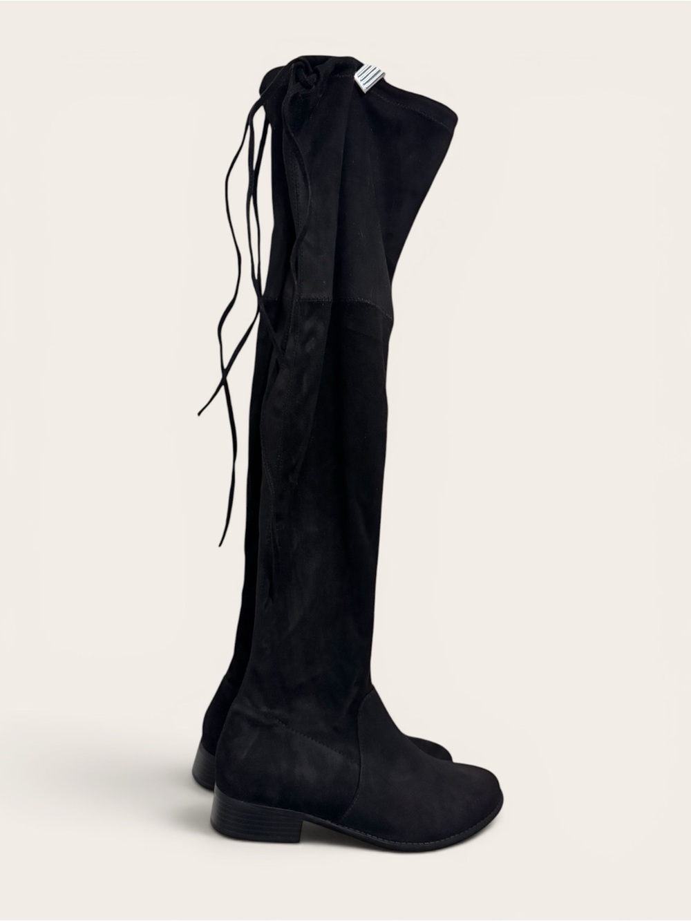 a new day Black Over-the-Knee Lace-Back Boots